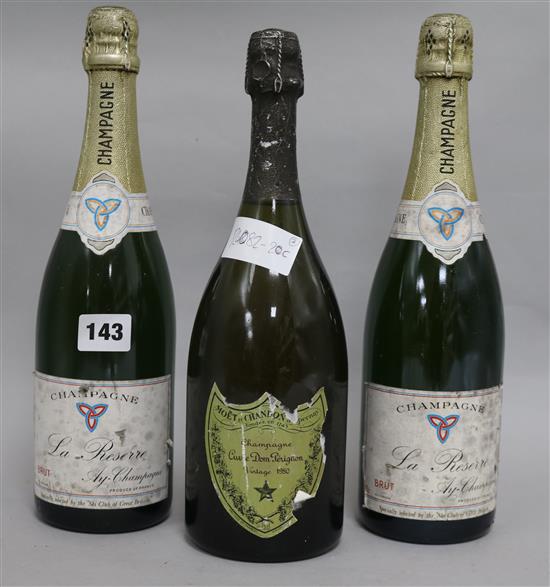 Three bottles of champagne